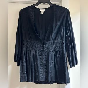 Beautiful, Black Embroidered Top